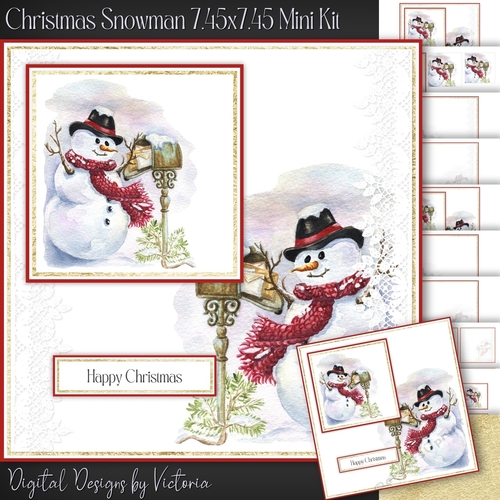 Christmas Snowman 7.45x7.45 Mini Kit