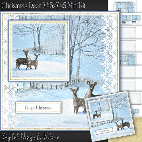 Christmas Deer 7.45x7.45 Mini Kit