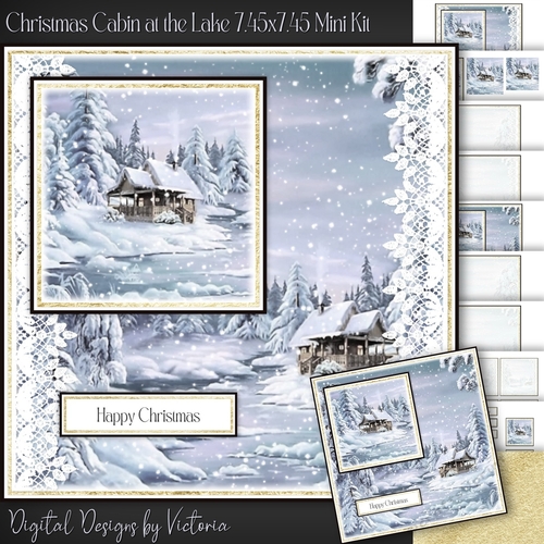 Christmas Cabin at the Lake 7.45x7.45 Mini Kit