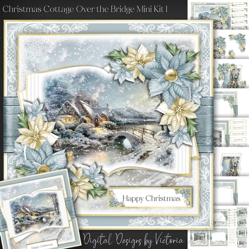 Christmas Cottage Over the Bridge Mini Kit 1
