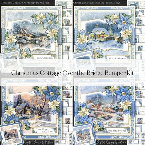 Christmas Cottage Over the Bridge Bumper Kit