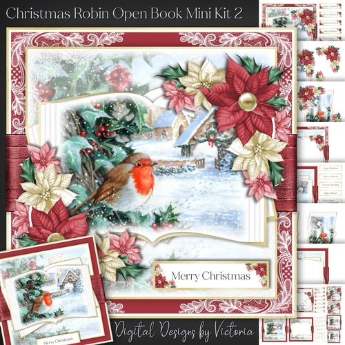 Christmas Robin Open Book Mini Kit 2