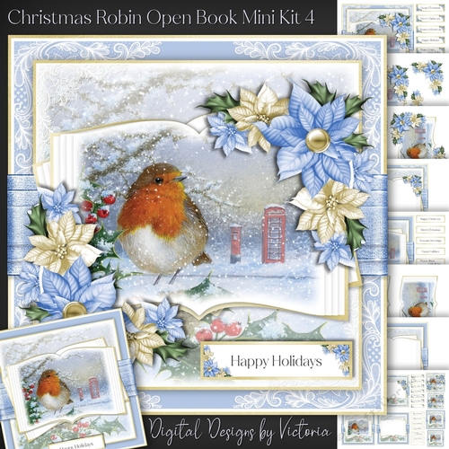 Christmas Robin Open Book Mini Kit 4