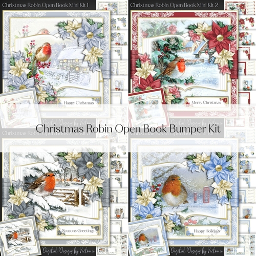 Christmas Robin Open Book Mini Bumper Kit