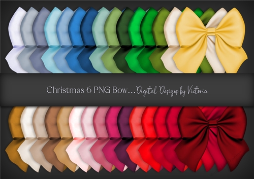 Christmas 6 Bow PNG