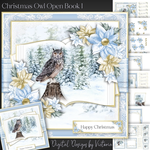 Christmas Owl Open Book 1