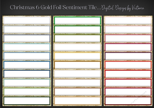 Christmas 6 Gold Foil Sentiment Tile