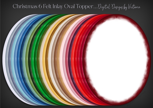 Christmas 6 Felt Inlay Oval Topper