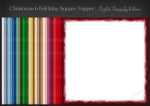 Christmas 6 Felt Inlay Square Topper
