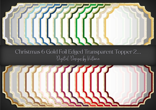 Christmas 6 Gold Foil Edged Transparent Topper 2