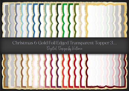 Christmas 6 Gold Foil Edged Transparent Topper 3
