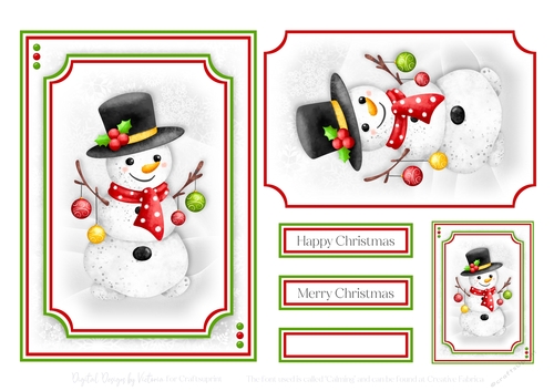 Happy Snowman 7x5 Topper 1