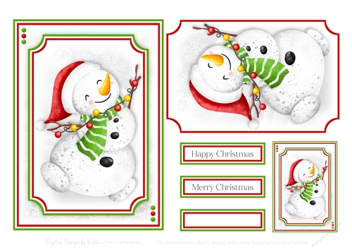 Happy Snowman 7x5 Topper 2