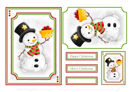 Happy Snowman 7x5 Topper 3