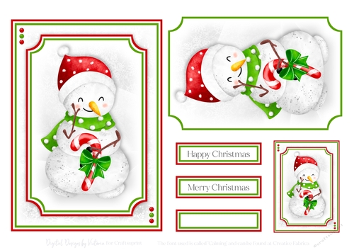 Happy Snowman 7x5 Topper 4