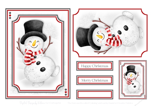 Happy Snowman 7x5 Topper 5