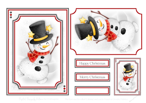 Happy Snowman 7x5 Topper 7