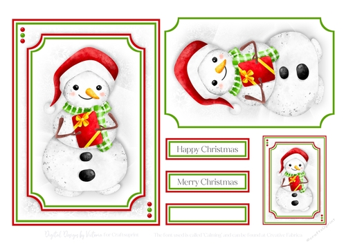 Happy Snowman 7x5 Topper 8