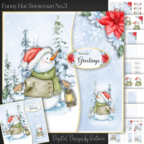 Funny Hat Snowman No.3