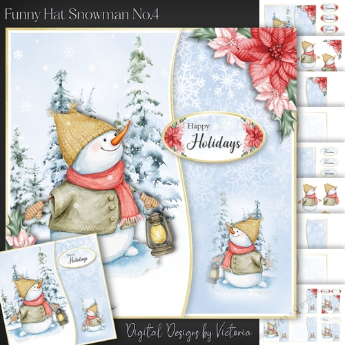 Funny Hat Snowman No.4
