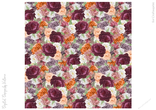 Autumn Flora 8x8 Digital Paper No.1