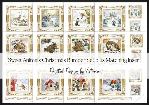 12 Sweet Animals Christmas Bumper Set