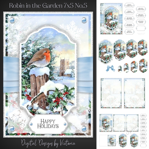 Robin in the Garden 7x5 No.5