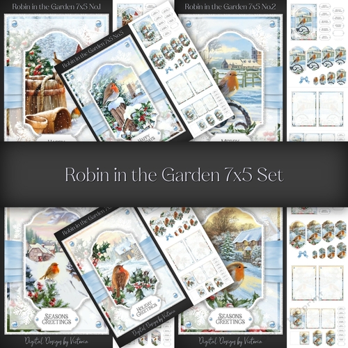 Robin in the Garden 7x5 Set