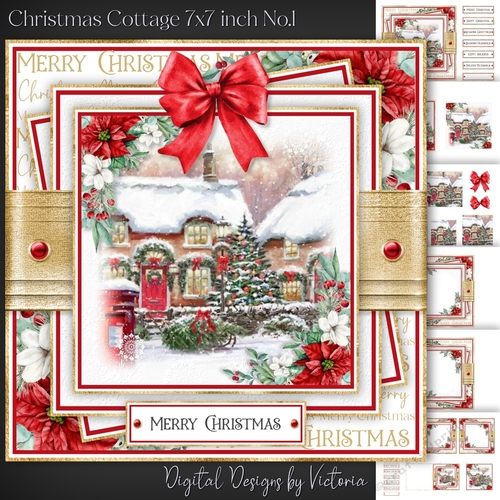 Christmas Cottage 7x7 inch No.1
