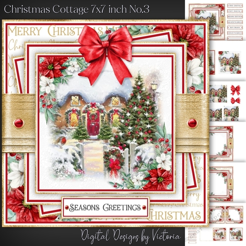 Christmas Cottage 7x7 inch No.3