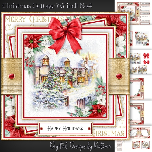 Christmas Cottage 7x7 inch No.4