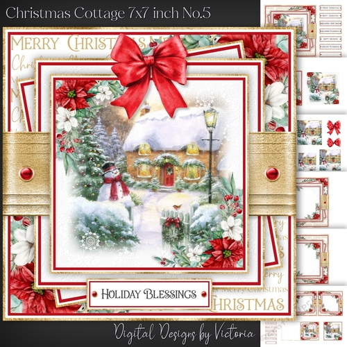 Christmas Cottage 7x7 inch No.5