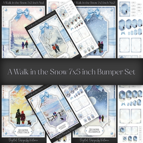 A Walk in the Snow 7x5 inch Bumper Set