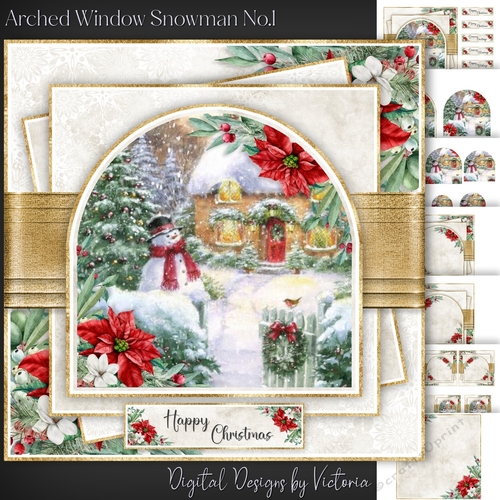 Arched Window Snowman No.1