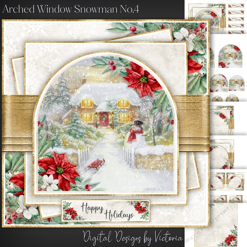 Arched Window Snowman No.4