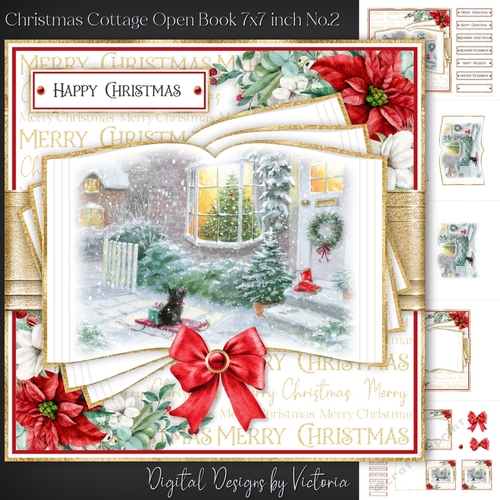 Christmas Cottage Open Book 7x7 inch No.2
