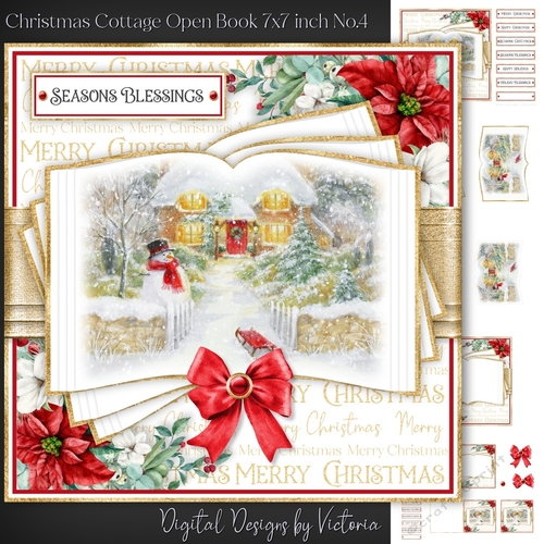 Christmas Cottage Open Book 7x7 inch No.4