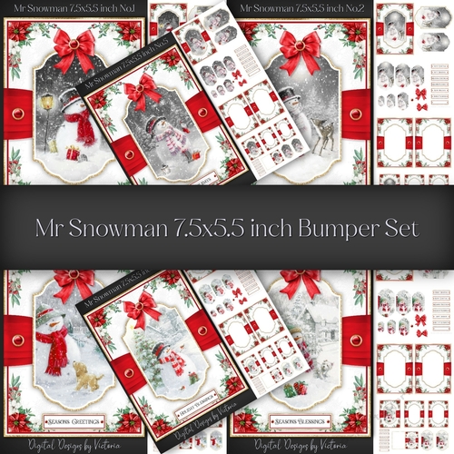 Mr Snowman 7.5x5.5 inch Bumper Set