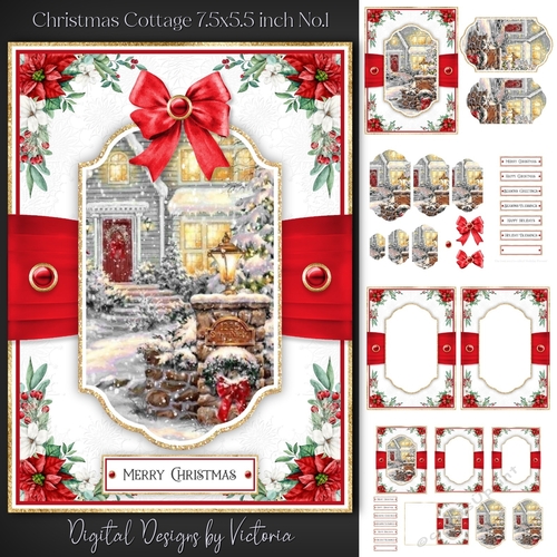 Christmas Cottage 7.5x5.5 inch No.1