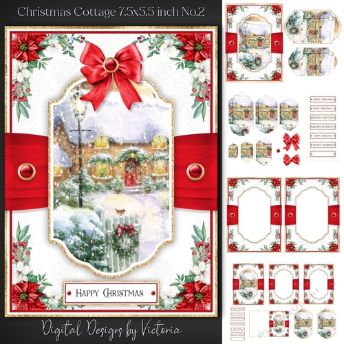 Christmas Cottage 7.5x5.5 inch No.2