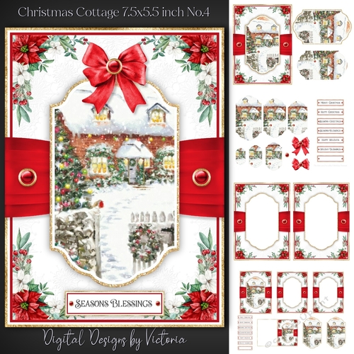 Christmas Cottage 7.5x5.5 inch No.4