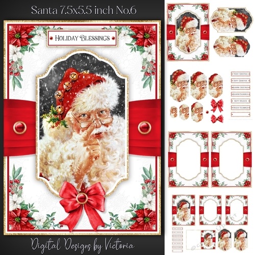 Santa 7.5x5.5 inch No.6