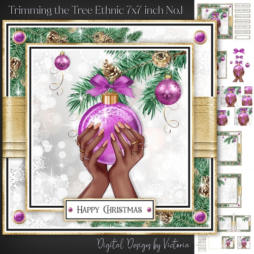 Trimming the Tree Ethnic 7x7 inch No.1