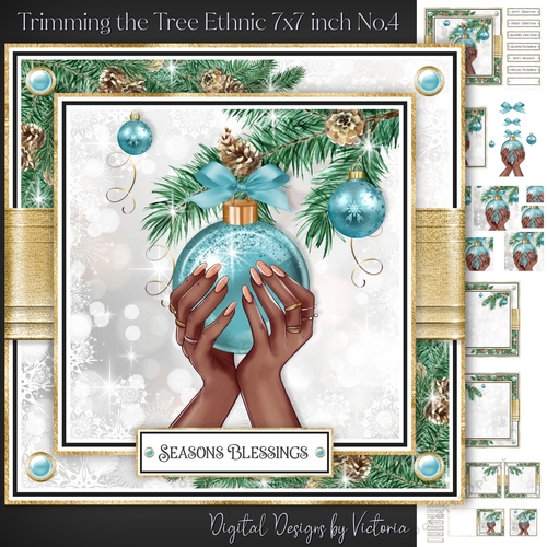 Trimming the Tree Ethnic 7x7 inch No.4