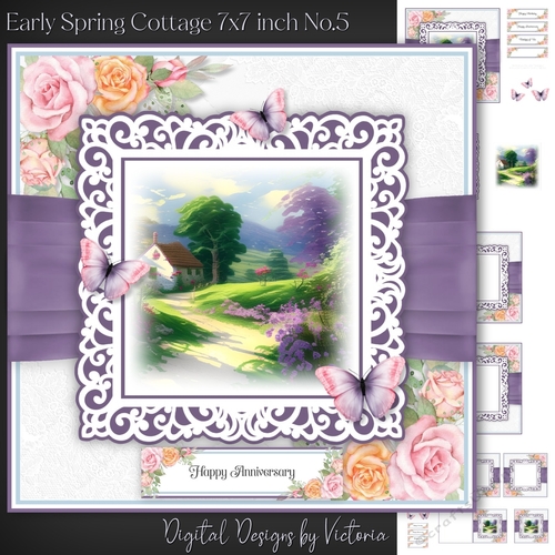 Early Spring Cottage 7x7 inch No.5