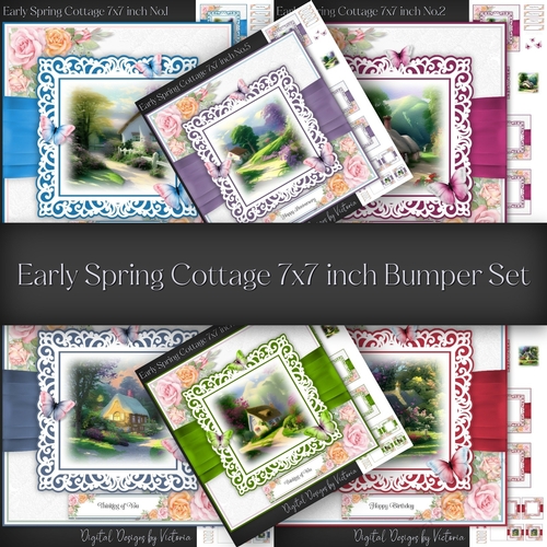 Early Spring Cottage 7x7 inch Bumper Set