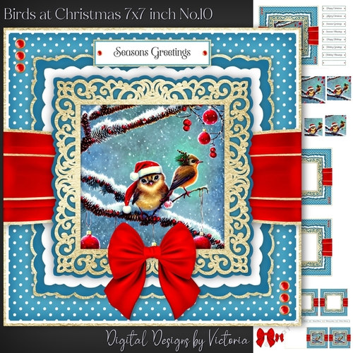 Birds at Christmas 7x7 inch No.10