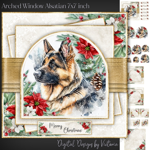 Arched Window Alsatian 7x7 inch