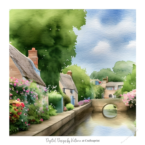 Bridge over the Water 7x7 inch No.2