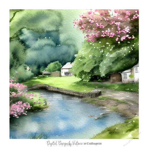 Bridge over the Water 7x7 inch No.9